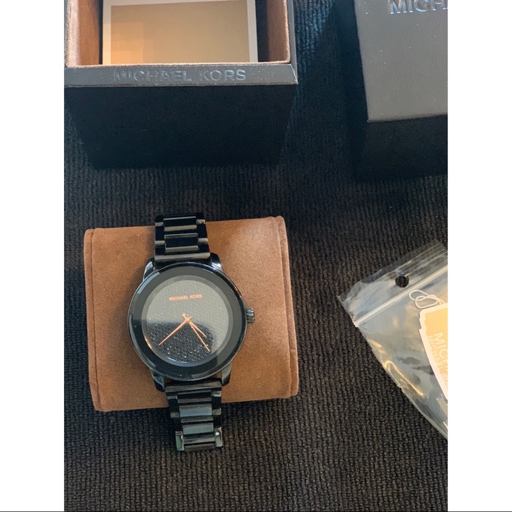 Michael Kors watch - black & rose gold